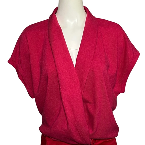 Lacoste Women's Pink Red Wrap Dress Polo Golf Tennis Logo Size 46 (14, L) NWT - Picture 5 of 12